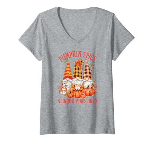 Damen Kürbisgewürz & Gnomes Vibes nur für Kaffeeliebhaber T-Shirt mit V-Ausschnitt Damen Kürbisgewürz & Gnomes Vibes nur für Kaffeeliebhaber T-Shirt mit V-Ausschnitt von Kürbisgewürz Fall Gnom Liebhaber Design