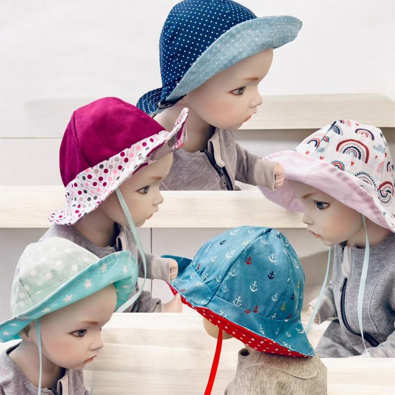 Handgefertigte Baby Und Kinder Sommermütze Verschiedene Designs Wie Anker Oder Punkte. Perfekter Sonnenhut Für Kleinkinder, Den Sommer von KuestenfieberDesign