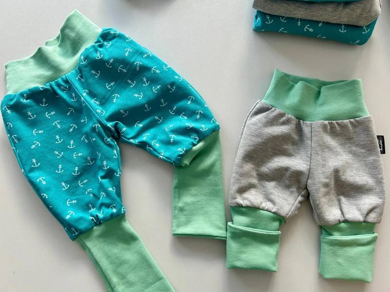 Mitwachsende Wendehose „Ankerliebe Trifft Strandgeflüster" | Baby & Kinder Oeko-Tex® Handmade in Hamburg 2-In-1 Hose Anker Maritim von KuestenfieberDesign