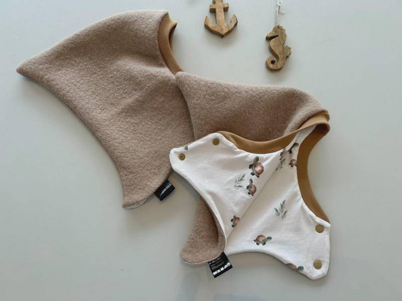 Warme Schlupfmütze Aus Walk Mit Süßem Schildkrötenfutter - Oder Ohne Knopf. Handgemacht, Oeko-Tex®, 50-116 Perfekt Für Herbst & Winter von KuestenfieberDesign