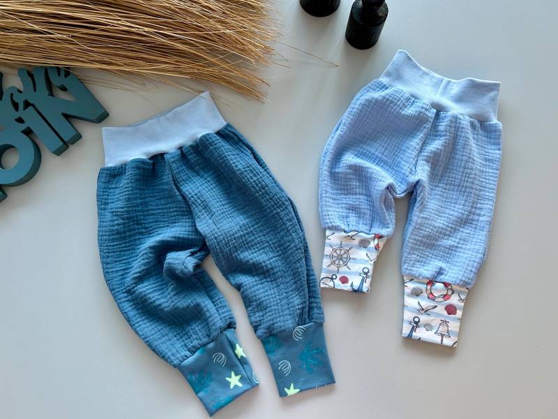 Weiche Baby Musselinhose in Verschiedenen Farben Und Designs, Größe 50/56 Bis 98/104, Die Perfekte Sommerhose Für Babys Kleinkinder von KuestenfieberDesign
