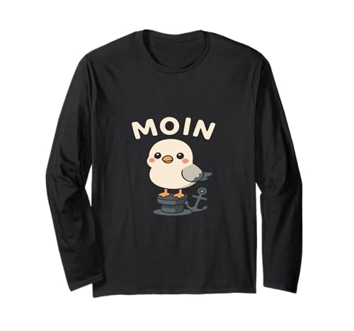 Baby Möwe mit Moin – Lustiges Nordsee Motiv Langarmshirt Baby Möwe mit Moin – Lustiges Nordsee Motiv Langarmshirt von Küstenliebe Designs