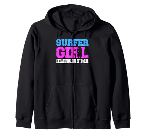 Surfer-Mädchen Cooler Strandspaß Kapuzenjacke Surfer-Mädchen Cooler Strandspaß Kapuzenjacke von Küstenwellen- und Surffans