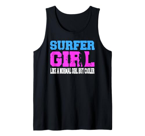Surfer-Mädchen Cooler Strandspaß Tank Top Surfer-Mädchen Cooler Strandspaß Tank Top von Küstenwellen- und Surffans