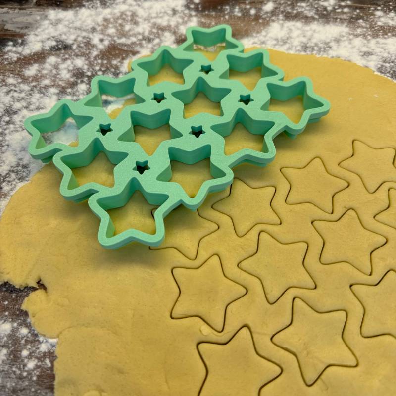 Cookie Cutter Multicutter Stern Keks Ausstecher Keksform Ausstechform Xmas Christmas Weihnachten Advent 12 Sterne Plätzchen von Kuestlich