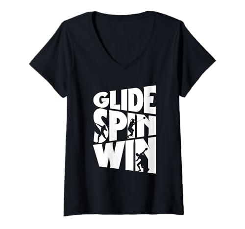 Damen Kugelstoßen Kugelstoß Kugelstoßer Glide Spin Win T-Shirt mit V-Ausschnitt Damen Kugelstoßen Kugelstoß Kugelstoßer Glide Spin Win T-Shirt mit V-Ausschnitt von Kugelstoßen Kugelstoßer Kugelstoßerin