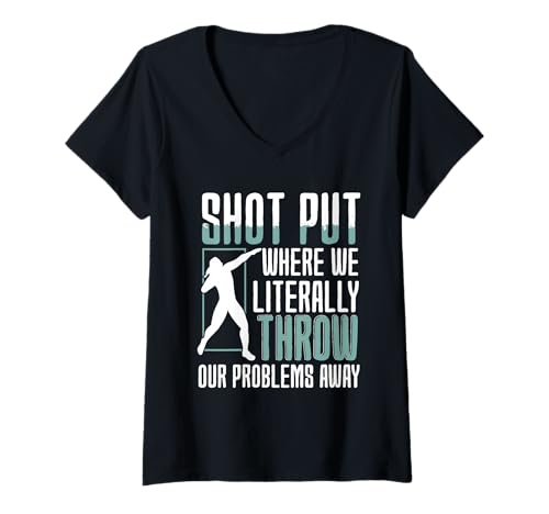 Damen Kugelstoßen Kugelstoß Kugelstoßer T-Shirt mit V-Ausschnitt Damen Kugelstoßen Kugelstoß Kugelstoßer T-Shirt mit V-Ausschnitt von Kugelstoßen Kugelstoßer Kugelstoßerin