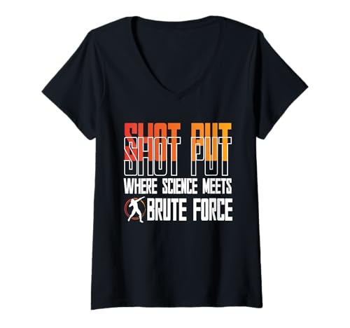 Damen Kugelstoßen Kugelstoß Kugelstoßer T-Shirt mit V-Ausschnitt Damen Kugelstoßen Kugelstoß Kugelstoßer T-Shirt mit V-Ausschnitt von Kugelstoßen Kugelstoßer Kugelstoßerin