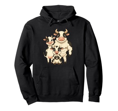 Kuh mit Herz und Familie | Süße Kuh mit Mama & Papa Pullover Hoodie Kuh mit Herz und Familie | Süße Kuh mit Mama & Papa Pullover Hoodie von Kuh Designer Designs