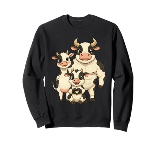 Kuh mit Herz und Familie | Süße Kuh mit Mama & Papa Sweatshirt Kuh mit Herz und Familie | Süße Kuh mit Mama & Papa Sweatshirt von Kuh Designer Designs