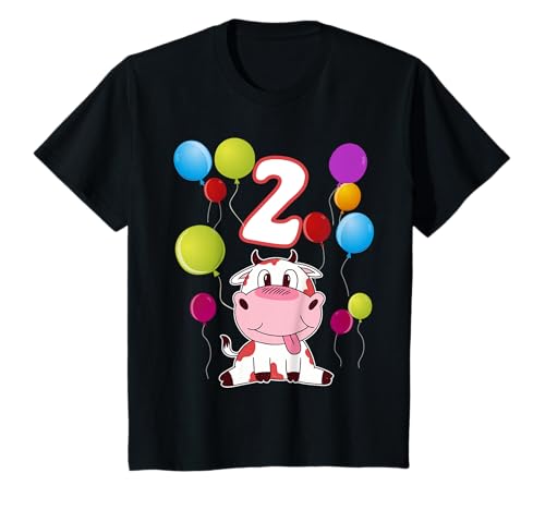 Kuh Geburtstag 2 Jahre Mädchen Kuh Design T-Shirt Kuh Geburtstag 2 Jahre Mädchen Kuh Design T-Shirt von Kuh Geburtstag Geschenke für Kinder