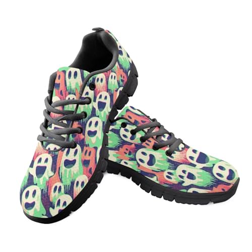 Kuiaobaty Atmungsaktive Turnschuhe für Damen, legere Arbeitsschuhe, Van Gogh Art, Schmetterling, Leopardenmuster, athletische Wanderschuhe, Fitnessstudio, Fitness-Sneaker, Bunte Geister, 36.5 EU von Kuiaobaty