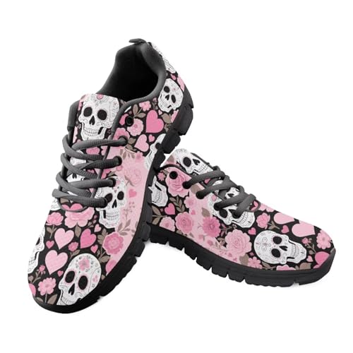 Kuiaobaty Atmungsaktive Turnschuhe für Damen, legere Arbeitsschuhe, Van Gogh Art, Schmetterling, Leopardenmuster, athletische Wanderschuhe, Fitnessstudio, Fitness-Sneaker, Skulls Pink Hearts Rose Kuiaobaty Atmungsaktive Turnschuhe für Damen, legere Arbeitsschuhe, Van Gogh Art, Schmetterling, Leopardenmuster, athletische Wanderschuhe, Fitnessstudio, Fitness-Sneaker, Skulls Pink Hearts Rose von Kuiaobaty