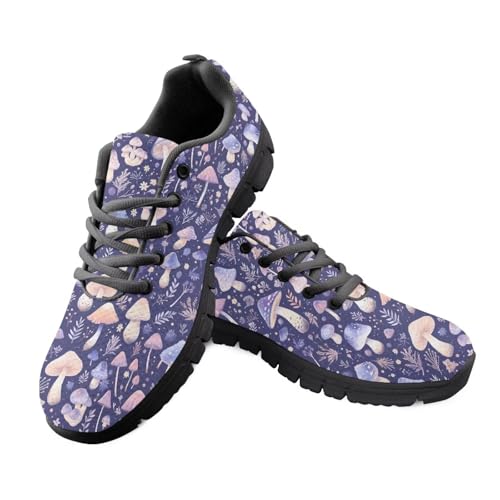 Kuiaobaty Bequeme Wanderschuhe für Weihnachten, Rose, leicht, atmungsaktiv, Netzstoff, Tribal-Dame, Mädchen, athletisch, Lila Pilz Floral, 41.5 EU von Kuiaobaty