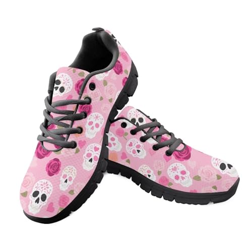 Kuiaobaty Bequeme Wanderschuhe für Weihnachten, Rose, leicht, atmungsaktiv, Netzstoff, Tribal-Dame, Mädchen, athletisch, Pink Skull Roses, 44.5 EU Kuiaobaty Bequeme Wanderschuhe für Weihnachten, Rose, leicht, atmungsaktiv, Netzstoff, Tribal-Dame, Mädchen, athletisch, Pink Skull Roses, 44.5 EU von Kuiaobaty