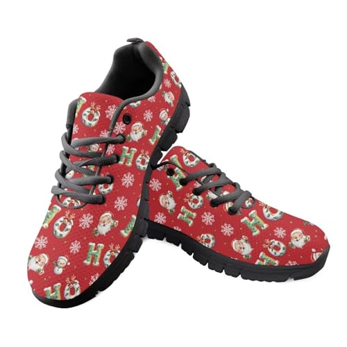 Kuiaobaty Bequeme Wanderschuhe für Weihnachten, Rose, leicht, atmungsaktiv, Netzstoff, Tribal-Dame, Mädchen, athletisch, Weihnachtsmann Schneemann, 38 EU von Kuiaobaty