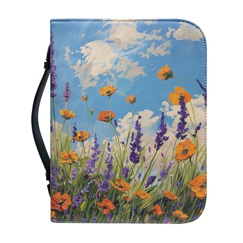 Kuiaobaty Bibelhülle mit Griff aus Kunstleder mit Wildblumen-Druck, Organizer-Tasche mit Innentaschen, passend für Bibel in Standardgröße Kuiaobaty Bibelhülle mit Griff aus Kunstleder mit Wildblumen-Druck, Organizer-Tasche mit Innentaschen, passend für Bibel in Standardgröße von Kuiaobaty