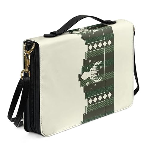 Kuiaobaty Bibeltasche mit Herzmuster, für Damen, Schultergurt, Bibelhüllen, Bibelhalter, Geschenke für Kirche, religiös, Weihnachts-Rentier, M-[9.2x6.3in=23.4x16.0cm] von Kuiaobaty