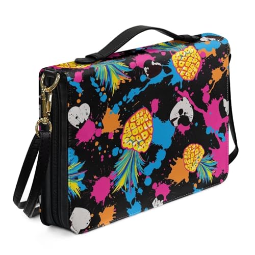 Kuiaobaty Bibeltragetasche mit Ananas-Druck, abnehmbarer Schultergurt, Aquarell-Spritzer, Bibelbuchtasche, christliches Geschenk für Frauen Kuiaobaty Bibeltragetasche mit Ananas-Druck, abnehmbarer Schultergurt, Aquarell-Spritzer, Bibelbuchtasche, christliches Geschenk für Frauen von Kuiaobaty