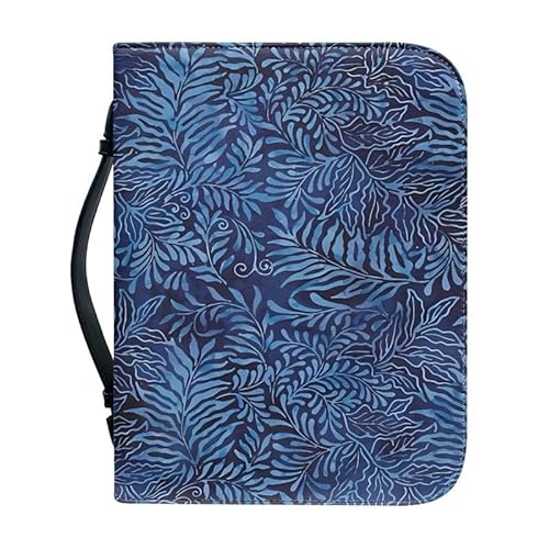 Kuiaobaty Blatt Textur Buch Abdeckung für Notebook, Batik Farbe Blau Leder Buch Fall Tasche Schreibwaren Bleistift Fall für Kinder Buchisch Geschenk von Kuiaobaty