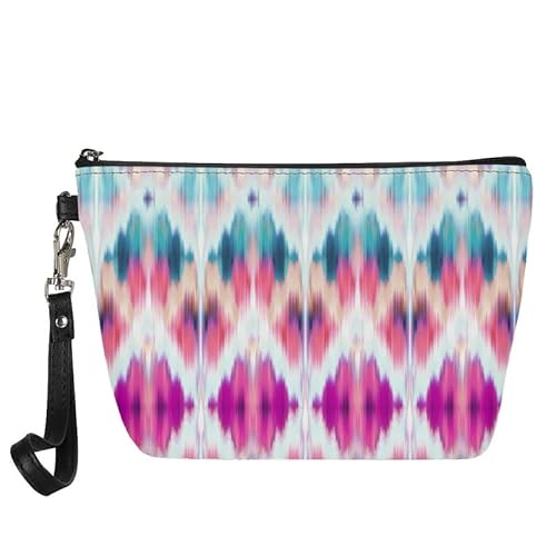 Kuiaobaty Boho Diamond Print Kosmetiktasche für Frauen Kunstleder Münzbeutel Kulturbeutel Mädchen Reise Tragbare Kulturtasche Groß, Bunt, Taschen-Organizer von Kuiaobaty