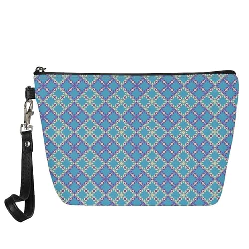 Kuiaobaty Boho Diamond Print Kosmetiktasche für Frauen Kunstleder Münzbeutel Kulturbeutel Mädchen Reise Tragbare Kulturtasche Groß, Ethnischer Diamant, Taschen-Organizer von Kuiaobaty