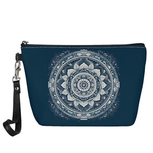 Kuiaobaty Boho Diamond Print Kosmetiktasche für Frauen Kunstleder Münzbeutel Kulturbeutel Mädchen Reise Tragbare Kulturtasche Groß, Mandala-Aufdruck, Taschen-Organizer von Kuiaobaty