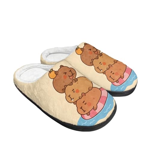 Kuiaobaty Cartoon Tier Hausschuhe für Damen, Winter Scuff Filz Hausschuhe Weich Slip On Warm Haus Indoor/Outdoor Schuhe, Capybara-Flor, 37/38 EU Kuiaobaty Cartoon Tier Hausschuhe für Damen, Winter Scuff Filz Hausschuhe Weich Slip On Warm Haus Indoor/Outdoor Schuhe, Capybara-Flor, 37/38 EU von Kuiaobaty
