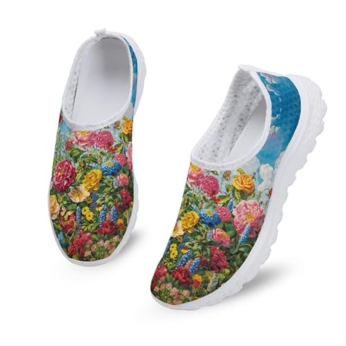 Kuiaobaty Corgi Hundeschädel Damen Slip On Mesh Sommer Laufschuhe Krankenschwester Arbeitsschuhe Walk Casual Sneaker Schuhe, Blumen Blüte, 40.5 EU Kuiaobaty Corgi Hundeschädel Damen Slip On Mesh Sommer Laufschuhe Krankenschwester Arbeitsschuhe Walk Casual Sneaker Schuhe, Blumen Blüte, 40.5 EU von Kuiaobaty