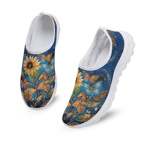 Kuiaobaty Corgi Hundeschädel Damen Slip On Mesh Sommer Laufschuhe Krankenschwester Arbeitsschuhe Walk Casual Sneaker Schuhe, Sonnenblumen-Schmetterling, 40.5 EU Kuiaobaty Corgi Hundeschädel Damen Slip On Mesh Sommer Laufschuhe Krankenschwester Arbeitsschuhe Walk Casual Sneaker Schuhe, Sonnenblumen-Schmetterling, 40.5 EU von Kuiaobaty