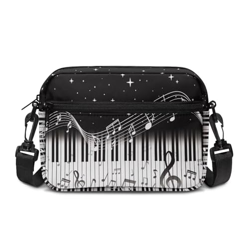 Kuiaobaty Crossbody-Taschen für Damen, mehrere Taschen, britische Flagge, Schulterhandtaschen, Schultertaschen mit verstellbarem Riemen, Klavier-Musiknote, One Size von Kuiaobaty