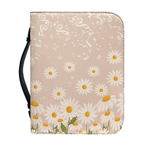 Kuiaobaty Daisy Flowers Buchhülle für Notebook, Novel, Musiknoten, Leder, Bücheretui, Schreibwaren, Federmäppchen für Frauen, christliches Geschenk von Kuiaobaty