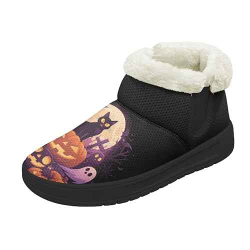 Kuiaobaty Damen Bootie Hausschuhe Memory Foam Haus Hausschuhe Halloween Gothic Schlupfschuhe Warm Gefüttert Stiefeletten, Halloween-Katzenkürbis, 42.5 EU Kuiaobaty Damen Bootie Hausschuhe Memory Foam Haus Hausschuhe Halloween Gothic Schlupfschuhe Warm Gefüttert Stiefeletten, Halloween-Katzenkürbis, 42.5 EU von Kuiaobaty
