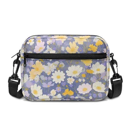 Kuiaobaty Damen Crossbody Bag Blumen Crossbody Phone Bag Casual Handtaschen & Schultertaschen mit verstellbarem Riemen, Daisy Field Purple, One Size von Kuiaobaty