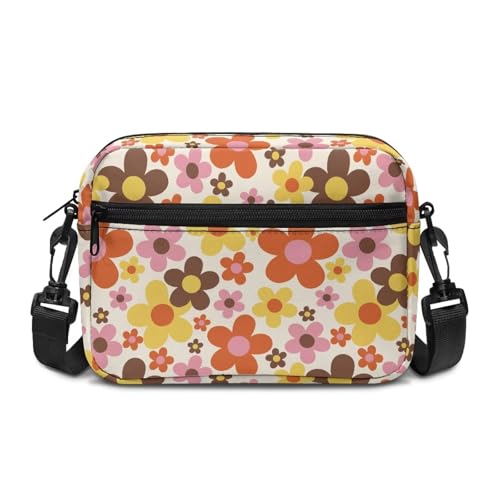 Kuiaobaty Damen Crossbody Bag Blumen Crossbody Phone Bag Casual Handtaschen & Schultertaschen mit verstellbarem Riemen, Hippie-Blumen, One Size von Kuiaobaty