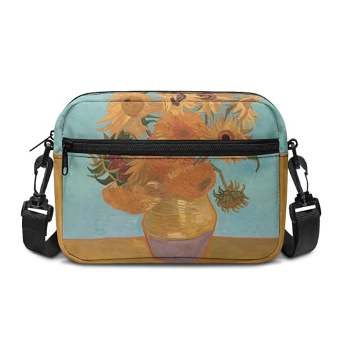Kuiaobaty Damen Crossbody Bag Impressionismus Malerei Kunst Crossbody Bag Handtaschen Schultertaschen Verstellbarer breiter Riemen, sonnenblume, One Size von Kuiaobaty