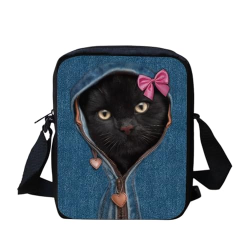 Kuiaobaty Damen Crossbody Messenger Bag - Kleine Umhängetasche für Teenager oder Mädchen, Katze in der Tasche von Kuiaobaty