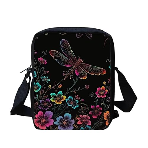 Kuiaobaty Damen Crossbody Messenger Bag - Kleine Umhängetasche für Teenager oder Mädchen, Neon Art Libelle Kuiaobaty Damen Crossbody Messenger Bag - Kleine Umhängetasche für Teenager oder Mädchen, Neon Art Libelle von Kuiaobaty