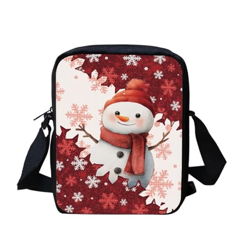 Kuiaobaty Damen Crossbody Messenger Bag - Kleine Umhängetasche für Teenager oder Mädchen, Schneemann, Schneeflocke von Kuiaobaty