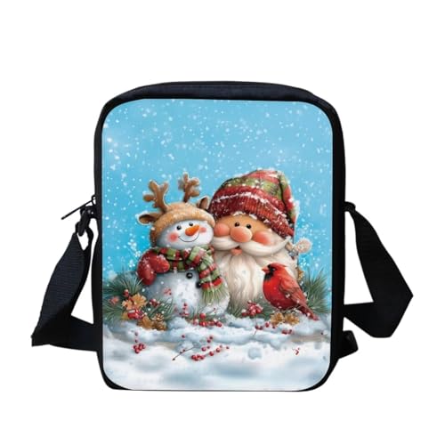 Kuiaobaty Damen Crossbody Messenger Bag - Kleine Umhängetasche für Teenager oder Mädchen, Weihnachtsmann Schneemann von Kuiaobaty