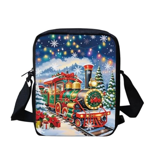 Kuiaobaty Damen Crossbody Messenger Bag - Kleine Umhängetasche für Teenager oder Mädchen, Weihnachtszug von Kuiaobaty