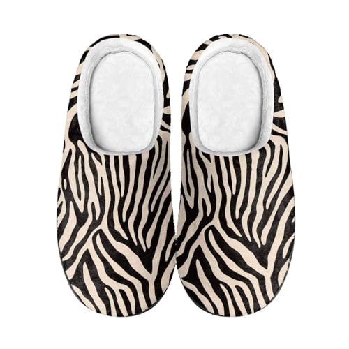 Kuiaobaty Damen Gemütliche Memory Foam Hausschuhe Zebra Streifen Damen Winter Haus Schuhe Scuff Slippers Indoor und Outdoor, Strukturiertes Zebrastreifen, 40.5/41 EU von Kuiaobaty