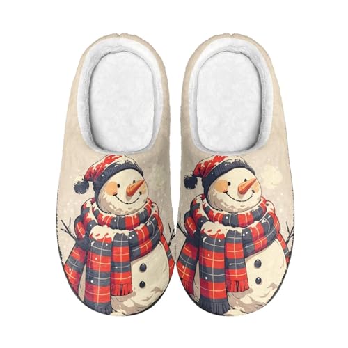 Kuiaobaty Damen Gemütliche Memory Foam Hausschuhe Zebra Streifen Damen Winter Haus Schuhe Scuff Slippers Indoor und Outdoor, Weihnachts-Schneeflocke, 40.5/41 EU von Kuiaobaty