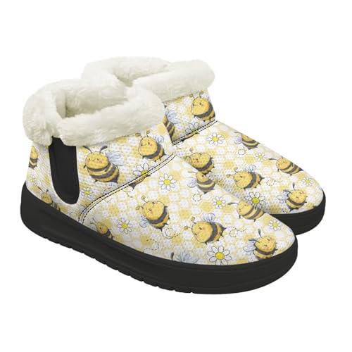 Kuiaobaty Damen-Hausschuhe, Memory-Schaum, Pfoten, Katzen, flauschig, weich, warm gefüttert, rutschfeste Sohle, Kuiaobaty Niedliche Bienenstiefel für Damen, gemütliche Hausschuhe aus Memory-Schaum von Kuiaobaty