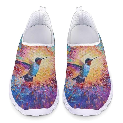 Kuiaobaty Damen Herren Mesh Sneaker Atmungsaktive Schlupfschuhe Totenköpfe Eulen Tiger Print Athletic Walking Sneaker mit Memory-Schaum, Kolibris mit Farbfarbe, 38 EU Kuiaobaty Damen Herren Mesh Sneaker Atmungsaktive Schlupfschuhe Totenköpfe Eulen Tiger Print Athletic Walking Sneaker mit Memory-Schaum, Kolibris mit Farbfarbe, 38 EU von Kuiaobaty