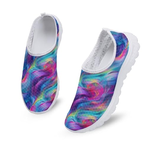 Kuiaobaty Damen Herren Mesh Sneaker Atmungsaktive Schlupfschuhe Totenköpfe Eulen Tiger Print Athletic Walking Sneaker mit Memory-Schaum, Neon Color Splash, 42.5 EU Kuiaobaty Damen Herren Mesh Sneaker Atmungsaktive Schlupfschuhe Totenköpfe Eulen Tiger Print Athletic Walking Sneaker mit Memory-Schaum, Neon Color Splash, 42.5 EU von Kuiaobaty