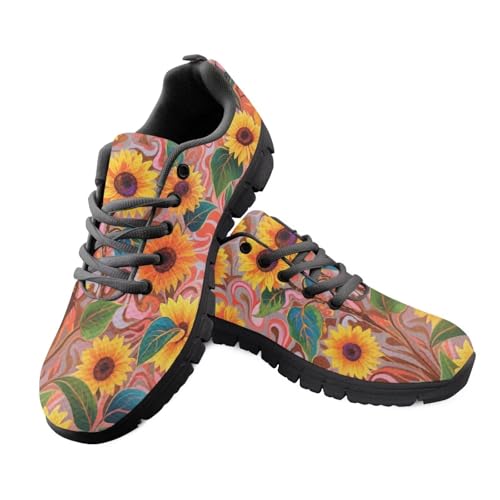 Kuiaobaty Damen-Laufschuhe, Freizeitschuhe, Tierstruktur, Pilzdruck, atmungsaktiv, Netzstoff, Turnschuhe, Turnschuhe, rutschfest,, Gelbe Sonnenblumen-Flüssigkeitskunst, 39.5 EU Kuiaobaty Damen-Laufschuhe, Freizeitschuhe, Tierstruktur, Pilzdruck, atmungsaktiv, Netzstoff, Turnschuhe, Turnschuhe, rutschfest,, Gelbe Sonnenblumen-Flüssigkeitskunst, 39.5 EU von Kuiaobaty