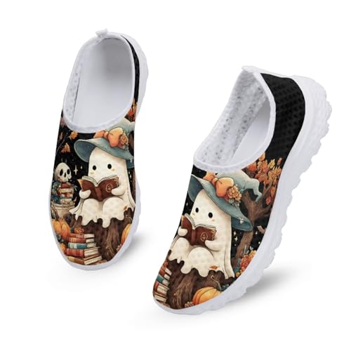 Kuiaobaty Damen-Laufschuhe, Tiere, Totenköpfe, Schmetterlinge, bequeme Krankenschwester-Mädchen, Schlupfschuhe für lange Arbeit, Ghost Reading Book, 42 EU von Kuiaobaty