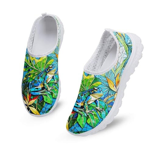 Kuiaobaty Damen Slip On Laufschuhe Atmungsaktiv Mesh Sneaker rutschfeste Turnschuhe für Arbeit Fitness Jogging, Baumfrösche, 40.5 EU Kuiaobaty Damen Slip On Laufschuhe Atmungsaktiv Mesh Sneaker rutschfeste Turnschuhe für Arbeit Fitness Jogging, Baumfrösche, 40.5 EU von Kuiaobaty