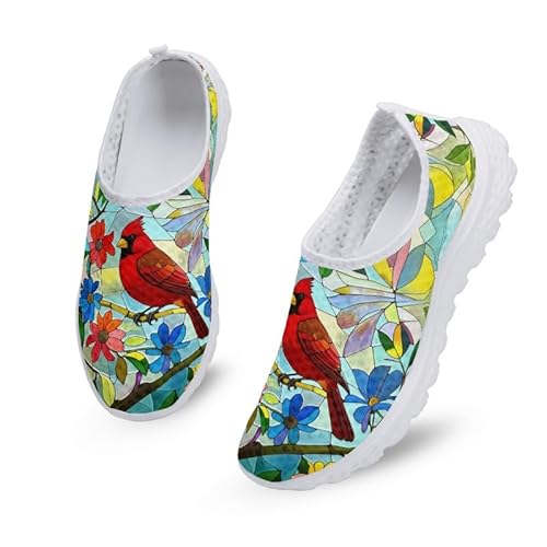 Kuiaobaty Damen Slip On Laufschuhe Atmungsaktiv Mesh Sneaker rutschfeste Turnschuhe für Arbeit Fitness Jogging, Cardinals Bird, 39.5 EU Kuiaobaty Damen Slip On Laufschuhe Atmungsaktiv Mesh Sneaker rutschfeste Turnschuhe für Arbeit Fitness Jogging, Cardinals Bird, 39.5 EU von Kuiaobaty
